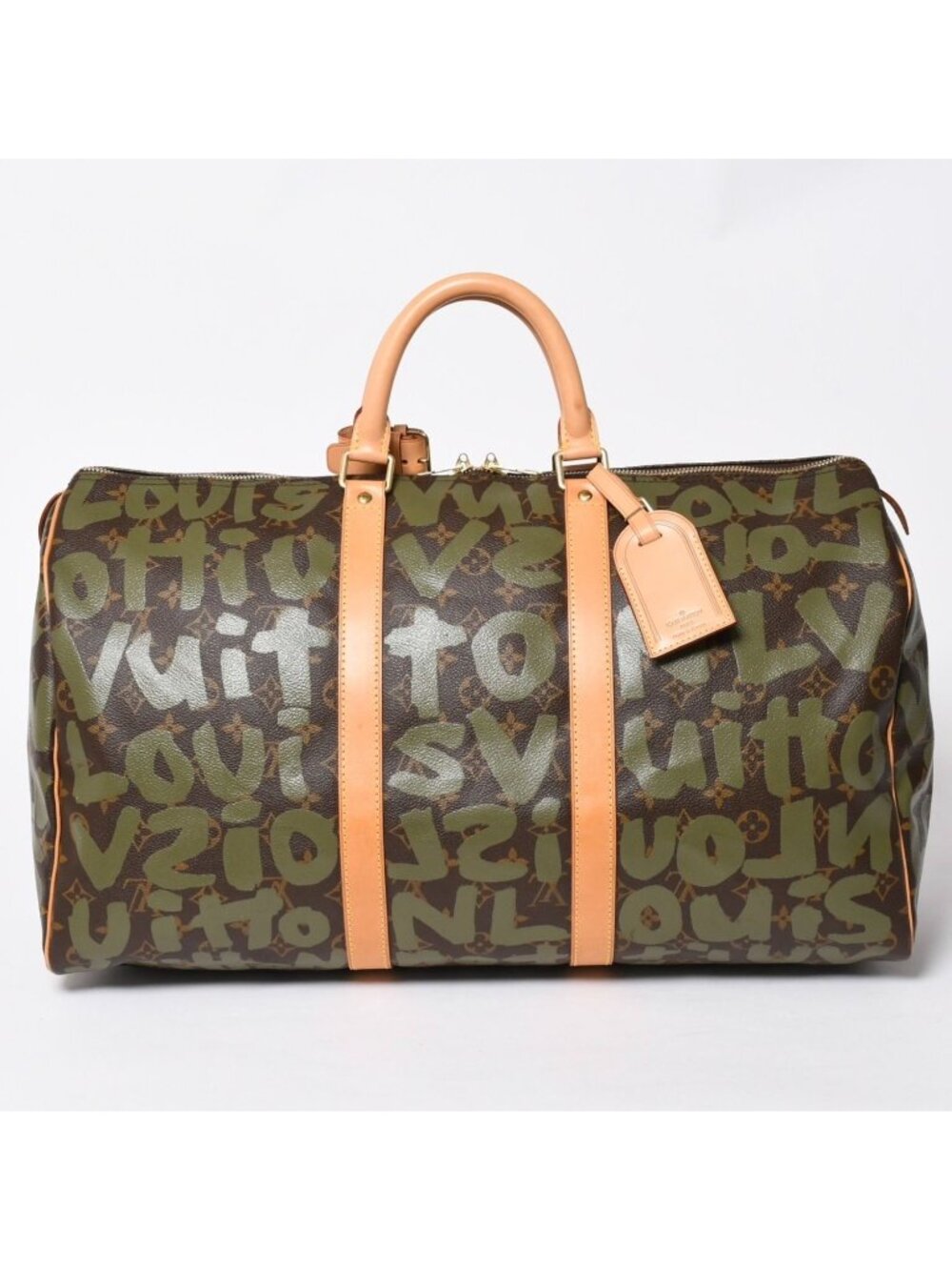 Louis Vuitton Monogram Graffiti Keepall 50 Brown Khaki Gold